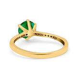 Art Deco Wedding Engagement Bridal Ring Round Simulated Cubic Zirconia 925 Sterling Silver