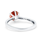 Art Deco Wedding Engagement Bridal Ring Round Simulated Cubic Zirconia 925 Sterling Silver