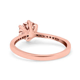 Art Deco Wedding Engagement Bridal Ring Round Simulated Cubic Zirconia 925 Sterling Silver