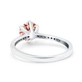 Art Deco Wedding Engagement Bridal Ring Round Simulated Cubic Zirconia 925 Sterling Silver