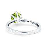 Art Deco Wedding Engagement Bridal Ring Round Simulated Cubic Zirconia 925 Sterling Silver