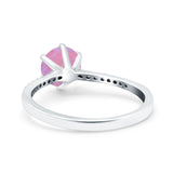 Art Deco Wedding Engagement Bridal Ring Round Simulated Cubic Zirconia 925 Sterling Silver