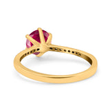 Art Deco Wedding Engagement Bridal Ring Round Simulated Cubic Zirconia 925 Sterling Silver