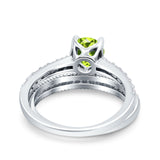 Art Deco Two Piece Wedding Bridal Ring Band Round Simulated Cubic Zirconia 925 Sterling Silver