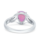 Teardrop Dainty Art Deco Pear Wedding Engagement Bridal Ring Round Simulated Cubic Zirconia 925 Sterling Silver
