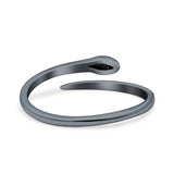 Snake Ring Oxidized Band Solid 925 Sterling Silver Thumb Ring (6mm)