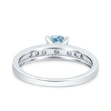 Art Deco Wedding Engagement Bridal Ring Round Simulated Cubic Zirconia 925 Sterling Silver