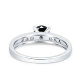 Art Deco Wedding Engagement Bridal Ring Round Simulated Cubic Zirconia 925 Sterling Silver