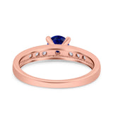 Art Deco Wedding Engagement Bridal Ring Round Simulated Cubic Zirconia 925 Sterling Silver