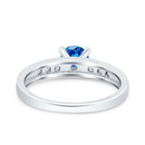 Art Deco Wedding Engagement Bridal Ring Round Simulated Cubic Zirconia 925 Sterling Silver