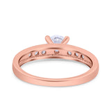 Art Deco Wedding Engagement Bridal Ring Round Simulated Cubic Zirconia 925 Sterling Silver