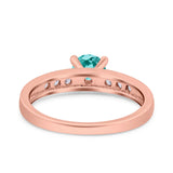 Art Deco Wedding Engagement Bridal Ring Round Simulated Cubic Zirconia 925 Sterling Silver