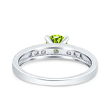 Art Deco Wedding Engagement Bridal Ring Round Simulated Cubic Zirconia 925 Sterling Silver