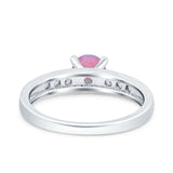 Art Deco Wedding Engagement Bridal Ring Round Simulated Cubic Zirconia 925 Sterling Silver