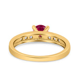 Art Deco Wedding Engagement Bridal Ring Round Simulated Cubic Zirconia 925 Sterling Silver