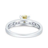 Art Deco Wedding Engagement Bridal Ring Round Simulated Cubic Zirconia 925 Sterling Silver