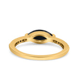 Art Deco Wedding Ring Marquise Simulated Cubic Zirconia 925 Sterling Silver