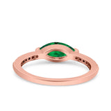 Art Deco Wedding Ring Marquise Simulated Cubic Zirconia 925 Sterling Silver