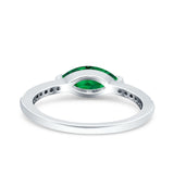 Art Deco Wedding Ring Marquise Simulated Cubic Zirconia 925 Sterling Silver