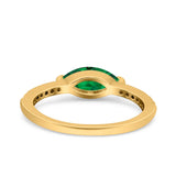 Art Deco Wedding Ring Marquise Simulated Cubic Zirconia 925 Sterling Silver