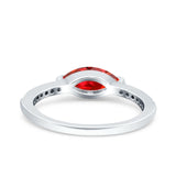 Art Deco Wedding Ring Marquise Simulated Cubic Zirconia 925 Sterling Silver