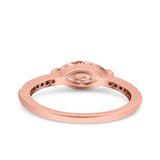 Art Deco Wedding Ring Marquise Simulated Cubic Zirconia 925 Sterling Silver