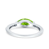Art Deco Wedding Ring Marquise Simulated Cubic Zirconia 925 Sterling Silver
