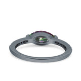 Art Deco Wedding Ring Marquise Simulated Cubic Zirconia 925 Sterling Silver