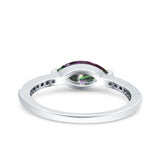 Art Deco Wedding Ring Marquise Simulated Cubic Zirconia 925 Sterling Silver