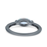 Art Deco Wedding Ring Marquise Simulated Cubic Zirconia 925 Sterling Silver