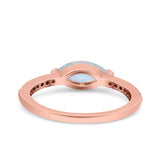 Art Deco Wedding Ring Marquise Simulated Cubic Zirconia 925 Sterling Silver