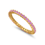 Full Eternity Wedding Band Round Simulated CZ Ring 925 Sterling Silver
