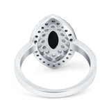 Marquise Vintage Halo Wedding Ring Simulated Cubic Zirconia 925 Sterling Silver