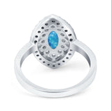 Marquise Vintage Halo Wedding Ring Simulated Cubic Zirconia 925 Sterling Silver