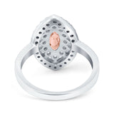 Marquise Vintage Halo Wedding Ring Simulated Cubic Zirconia 925 Sterling Silver