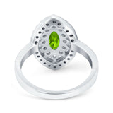 Marquise Vintage Halo Wedding Ring Simulated Cubic Zirconia 925 Sterling Silver