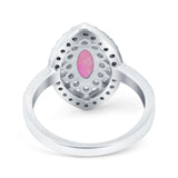 Marquise Vintage Halo Wedding Ring Simulated Cubic Zirconia 925 Sterling Silver