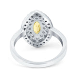 Marquise Vintage Halo Wedding Ring Simulated Cubic Zirconia 925 Sterling Silver