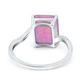 Swirl Engagement Ring Emerald Cut Simulated Cubic Zirconia 925 Sterling Silver
