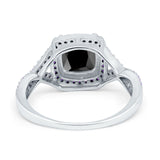 Cushion Wedding Ring Simulated Amethyst Cubic Zirconia 925 Sterling Silver