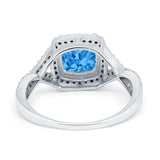 Cushion Wedding Ring Simulated Amethyst Cubic Zirconia 925 Sterling Silver