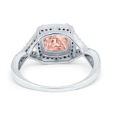 Cushion Wedding Ring Simulated Amethyst Cubic Zirconia 925 Sterling Silver