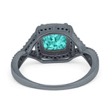 Cushion Wedding Ring Simulated Amethyst Cubic Zirconia 925 Sterling Silver