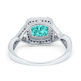 Cushion Wedding Ring Simulated Amethyst Cubic Zirconia 925 Sterling Silver