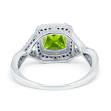 Cushion Wedding Ring Simulated Amethyst Cubic Zirconia 925 Sterling Silver