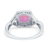 Cushion Wedding Ring Simulated Amethyst Cubic Zirconia 925 Sterling Silver