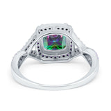 Cushion Wedding Ring Simulated Amethyst Cubic Zirconia 925 Sterling Silver