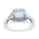 Cushion Wedding Ring Simulated Amethyst Cubic Zirconia 925 Sterling Silver