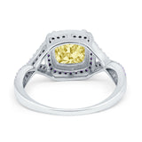 Cushion Wedding Ring Simulated Amethyst Cubic Zirconia 925 Sterling Silver