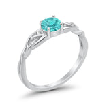 Solitaire Trinity Engagement Ring Simulated Cubic Zirconia 925 Sterling Silver